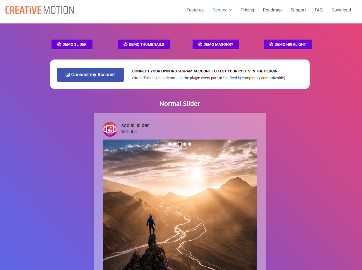 Slider Feed Widget best free instagram plugins for wordpress